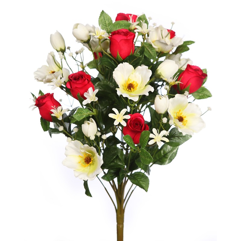 RAMO ROSAS Y ANEMONAS ARTIFICIAL  54CM