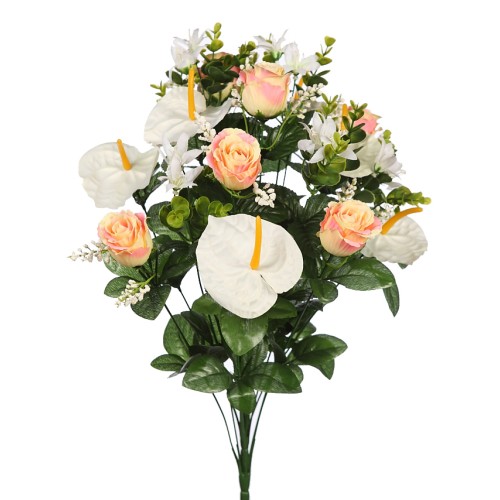 RAMO ROSAS Y ANTURIUM ARTIFICIAL