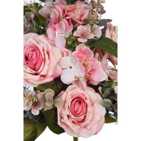 RAMO ROSAS Y EUCALIPTO ARTIFICIAL 55CM