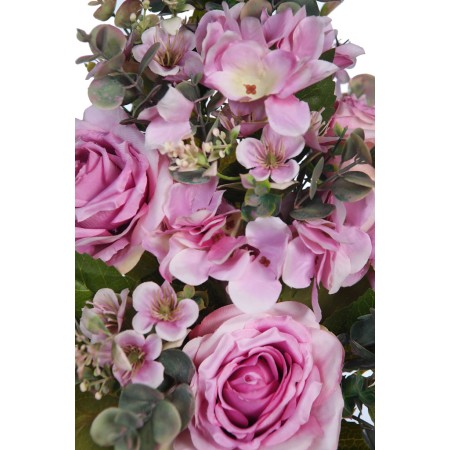 RAMO ROSAS Y EUCALIPTO ARTIFICIAL 55CM