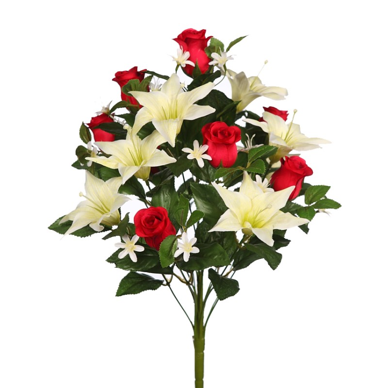 RAMO ROSAS Y LILYS ARTIFICIAL