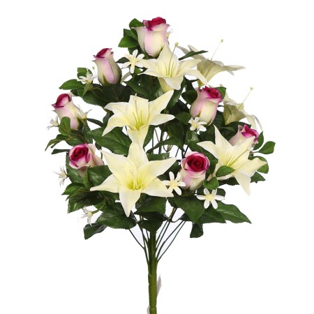 RAMO ROSAS Y LILYS ARTIFICIAL