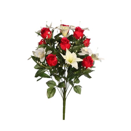 RAMO ROSAS Y LILYS ARTIFICIAL
