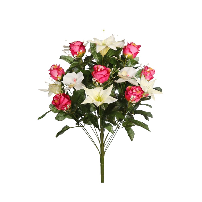 RAMO ROSAS Y LILYS ARTIFICIAL