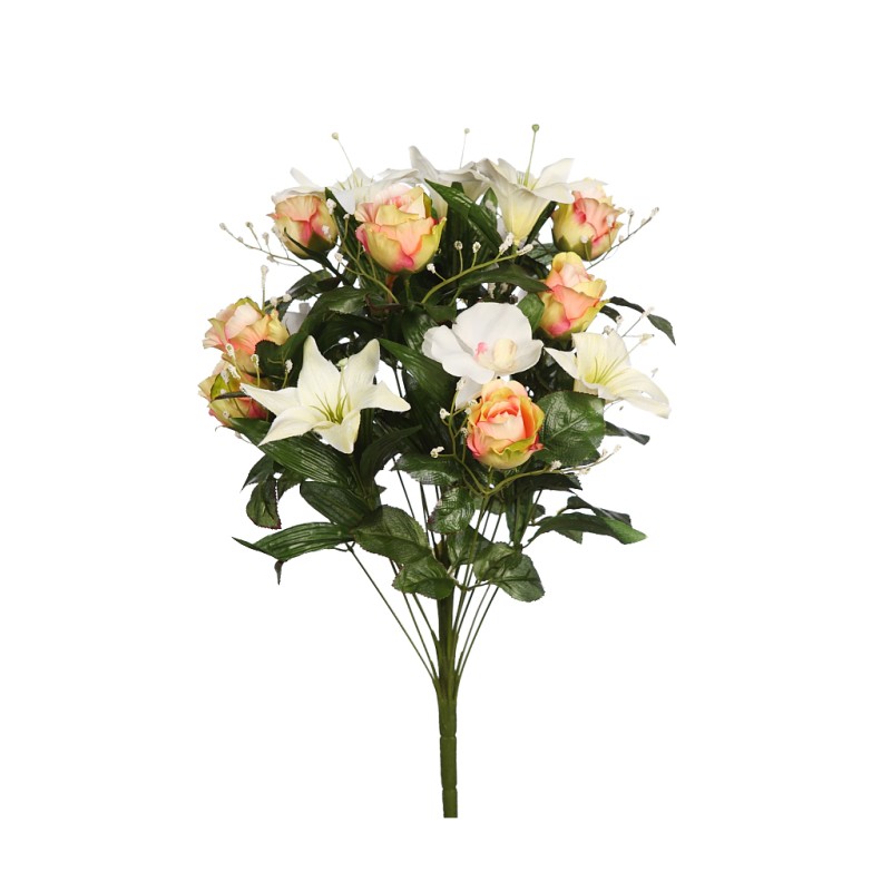 RAMO ROSAS Y LILYS ARTIFICIAL