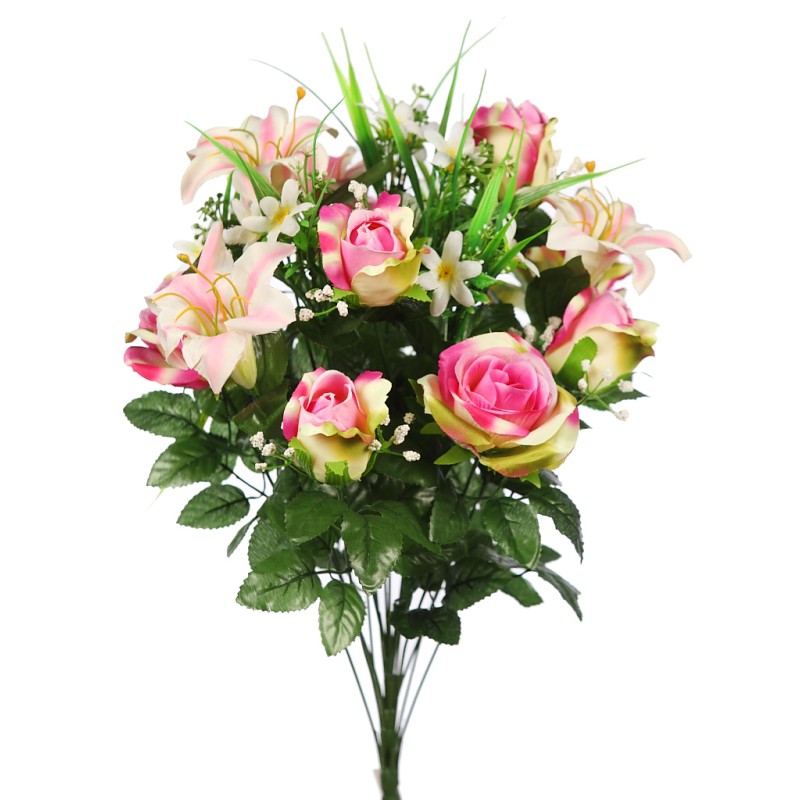 RAMO ROSAS Y LILYS X 18 ARTIFICIAL