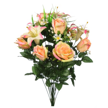 RAMO ROSAS Y LILYS X 18 ARTIFICIAL