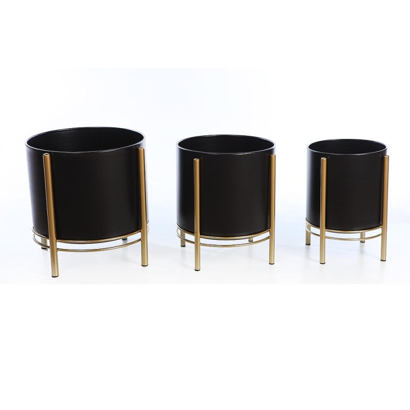 SET 3 MACETEROS CON PIE METALICO 30CM
