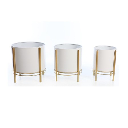 SET 3 MACETEROS CON PIE METALICO 30CM