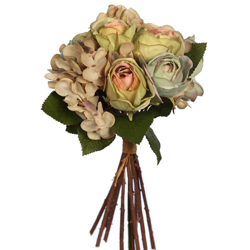 ATADO DE ROSAS Y HORTENSIAS 27CM