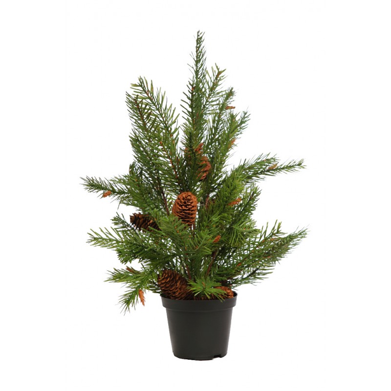 Abeto Navidad Piñas En Maceta 50cm Artificial Comprar Online