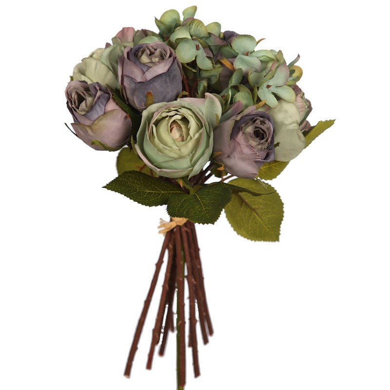 ATADO DE ROSAS Y HORTENSIAS 27CM