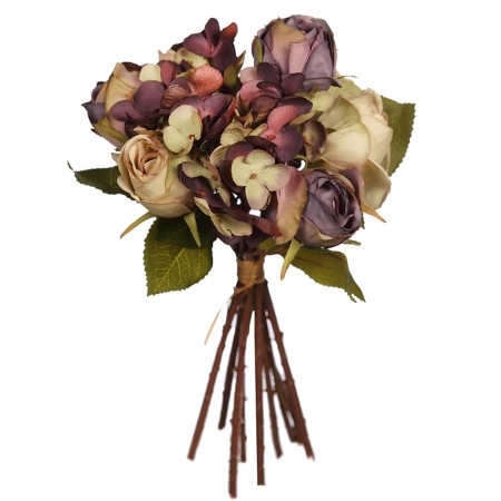 ATADO DE ROSAS Y HORTENSIAS 27CM