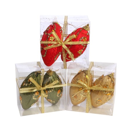 BOLAS DE NAVIDAD OVALADAS X2