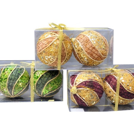 BOLAS NAVIDAD X 2,  ALT 9 CM