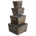 BASE ZINC CUADRADO SET X4