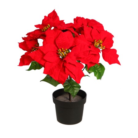 MACETA DE POINSETTIA ARTIFICIAL 48CM