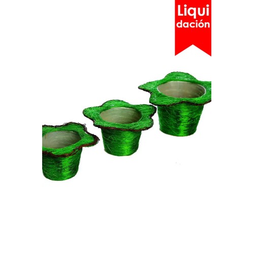 MACETEROS SISAL SET X3