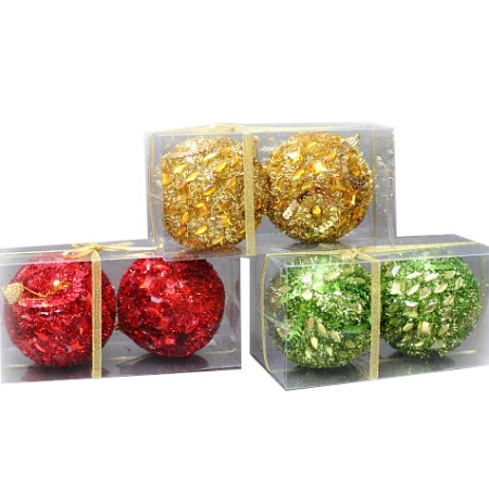 BOLAS DE NAVIDAD X 2,  ALT 9 CM