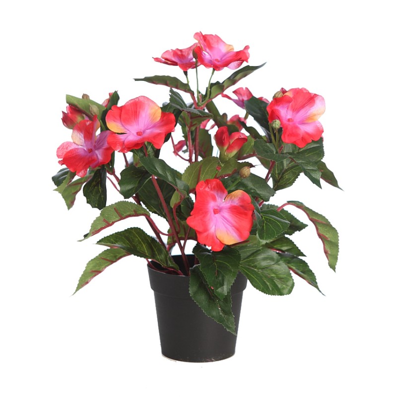 PLANTA IMPATIEN ARTIFICIAL EN MACETA, ALT. 30CM