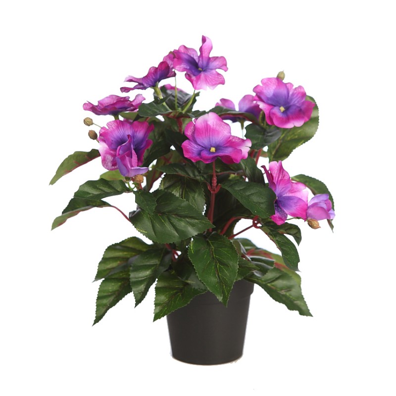 PLANTA IMPATIEN ARTIFICIAL EN MACETA, ALT. 30CM