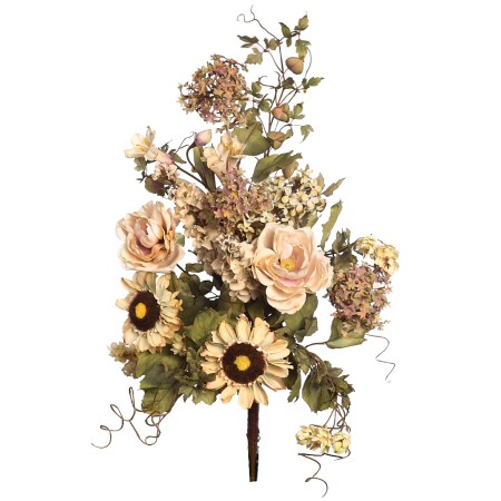 RAMO DE ROSAS Y GIRASOL OTOÑAL 60CM