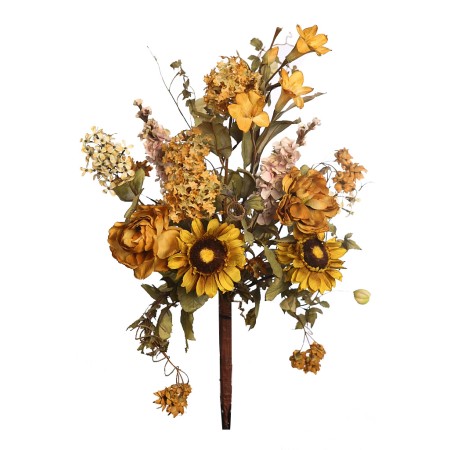RAMO DE ROSAS Y GIRASOL OTOÑAL 60CM