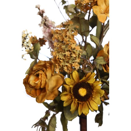 RAMO DE ROSAS Y GIRASOL OTOÑAL 60CM