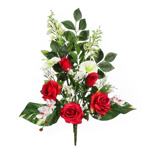 RAMO ROSA Y ANTURIUM ARTIFICIAL 62CM