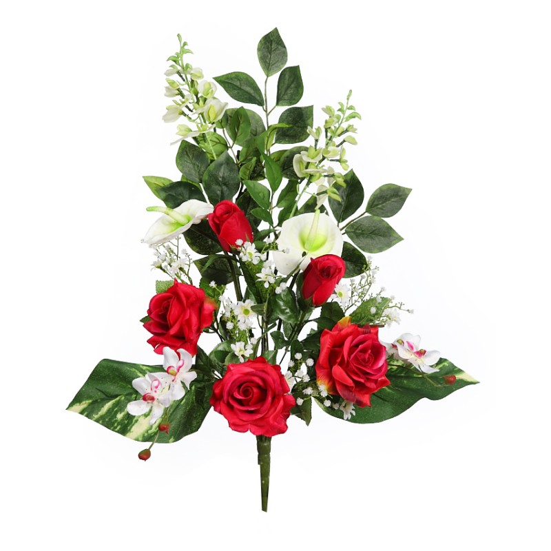 RAMO ROSA Y ANTURIUM ARTIFICIAL 62CM
