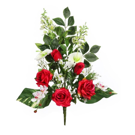 RAMO ROSA Y ANTURIUM ARTIFICIAL 62CM