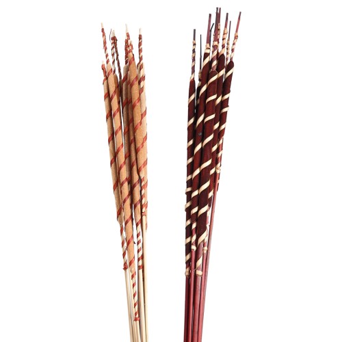 REED SPADIX BROWN WITH RAFFIA SPIRAL 10UD 62CM