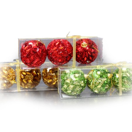 BOLAS NAVIDAD X 3,  ALT 7 CM