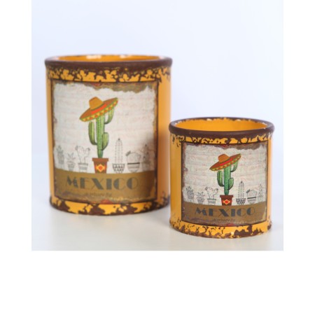 SET DE 2 MACETAS CERAMICA MEXICAN 16CM