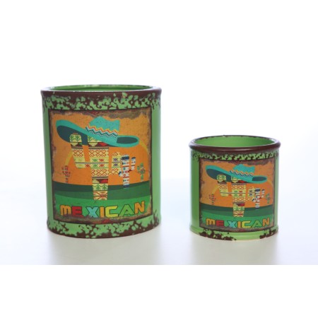 SET DE 2 MACETAS CERAMICA MEXICAN 16CM