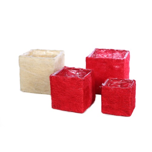 SISAL X 3 CUADRADO 17CM, 15CM  y 13CM