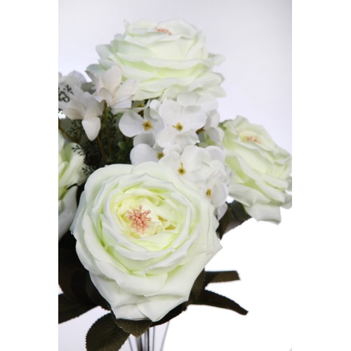 BOUQUET ARTIFICIAL ROSAS Y HORTENSIAS 50CM 2
