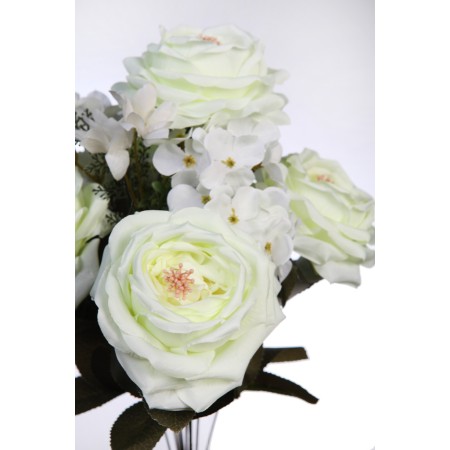 BOUQUET ARTIFICIAL ROSAS Y HORTENSIAS 50CM