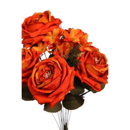 BOUQUET ARTIFICIAL ROSAS Y HORTENSIAS 50CM