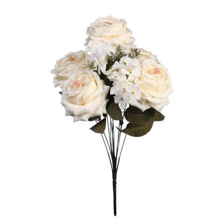 BOUQUET ARTIFICIAL ROSAS Y HORTENSIAS 50CM