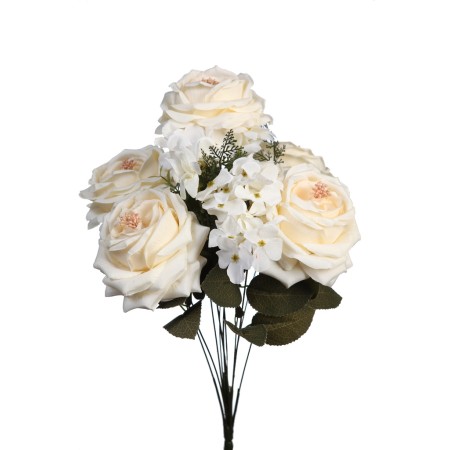 BOUQUET ARTIFICIAL ROSAS Y HORTENSIAS 50CM