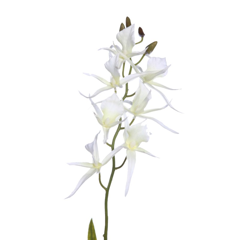VARA ORQUIDEA ARAÑA CON HOJAS ARTIFICIAL 74CM