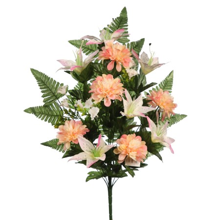 BOUQUET DE UNA CARA ZINIAS Y LILYS 60CM