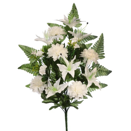 BOUQUET DE UNA CARA ZINIAS Y LILYS 60CM 2