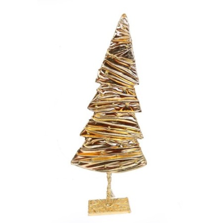 ARBOL NAVIDAD TELA DORADA 90CM