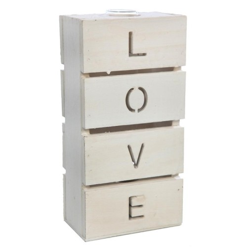 CAJA MADERA BOTE CRISTAL 20CM