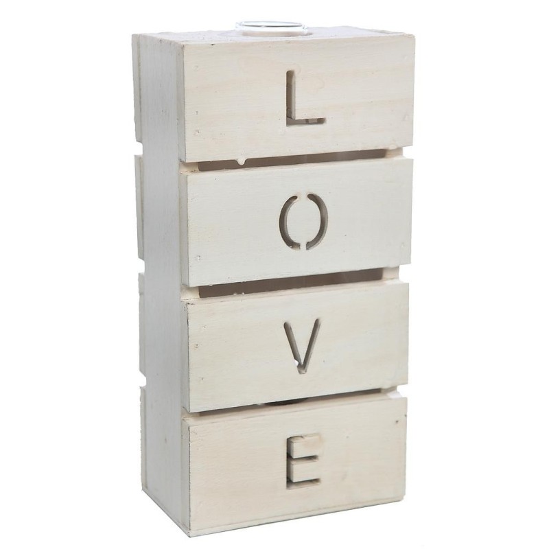 CAJA MADERA BOTE CRISTAL 20CM