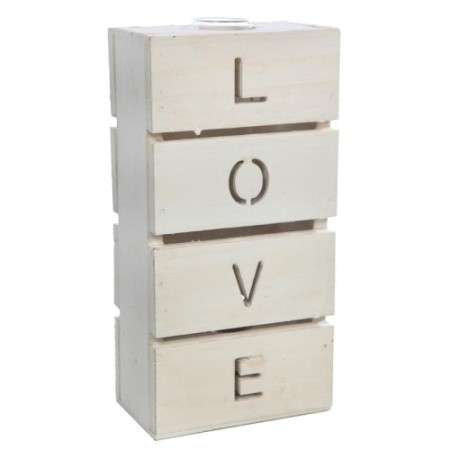 CAJA MADERA BOTE CRISTAL 20CM