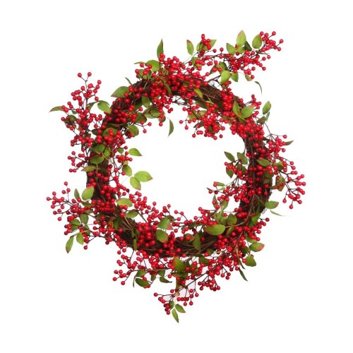CORONA BERRY Y HOJAS ARTIFICIAL ø 40CM