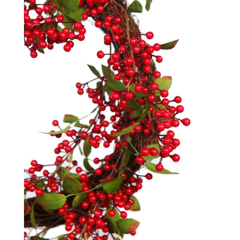 CORONA BERRY Y HOJAS ARTIFICIAL ø 40CM